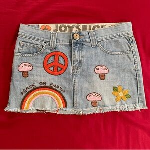 Joystick Denim Mini Skirt with Embroidery preowned size 28